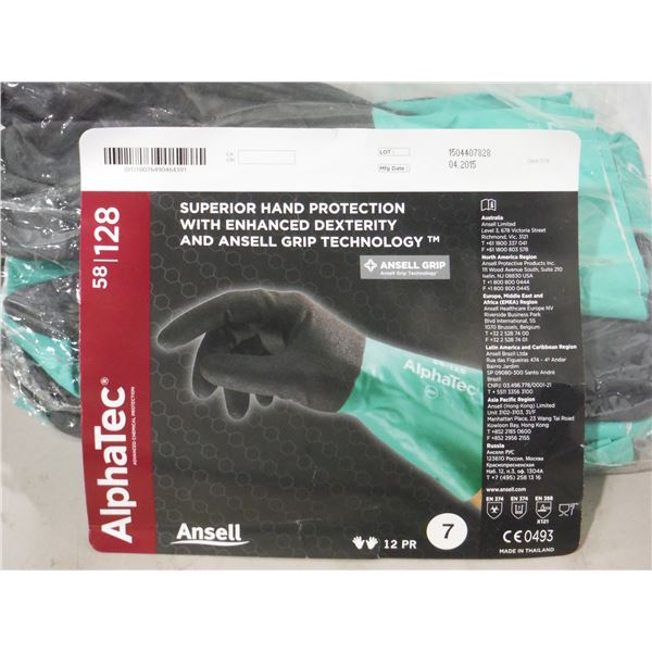 PAQUET DE 12 GANTS EN NITRILE ANSELL ALPHATEC GR:7