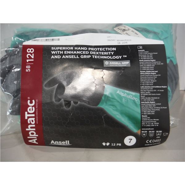 PAQUET DE 12 GANTS EN NITRILE ANSELL ALPHATEC GR:7