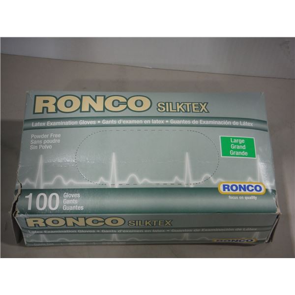 BOÎTE DE 100 GANTS D'EXAMEN SANS POUDRE RONCO SILKTEX #849 GR:GRAND EXP:2026-03-28