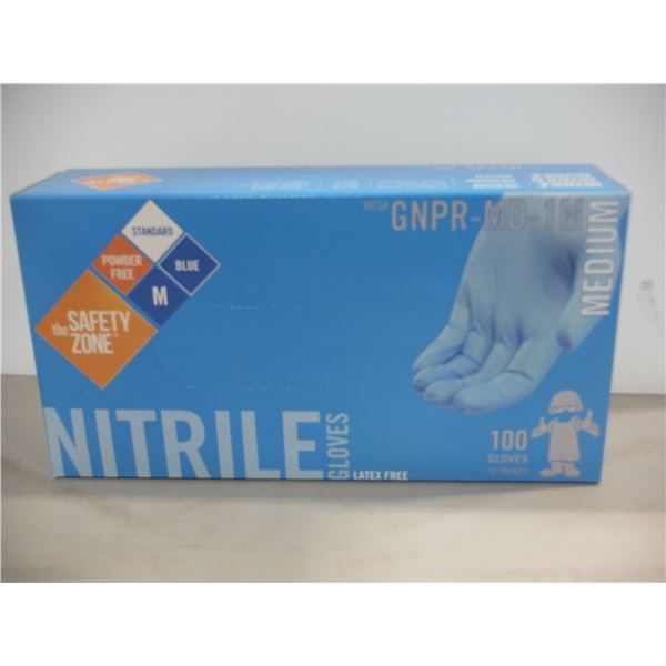 BOÎTE DE 100 GANTS EN NITRILE SANS POUDRE "THE SAFETY ZONE" SILKTEX #849 GR:MOYEN #GNPR-MD-1M