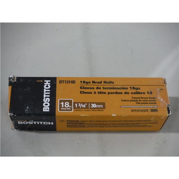 LOT DE 6 PAQUETS (3000 CH.) DE CLOUS DE FINITION 18GA BOSTITCH #BT1314B