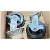 Image 1 : LOT DE 2 ROUES EN NYLON ROLLX 8" PIVOTANTES ET BLOCAGE DE ROUE