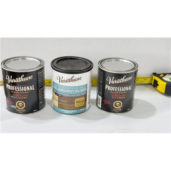 LOT DE 3 BOÎTES DE PRODUITS VARATHANE ASSORTIS (949ML)
