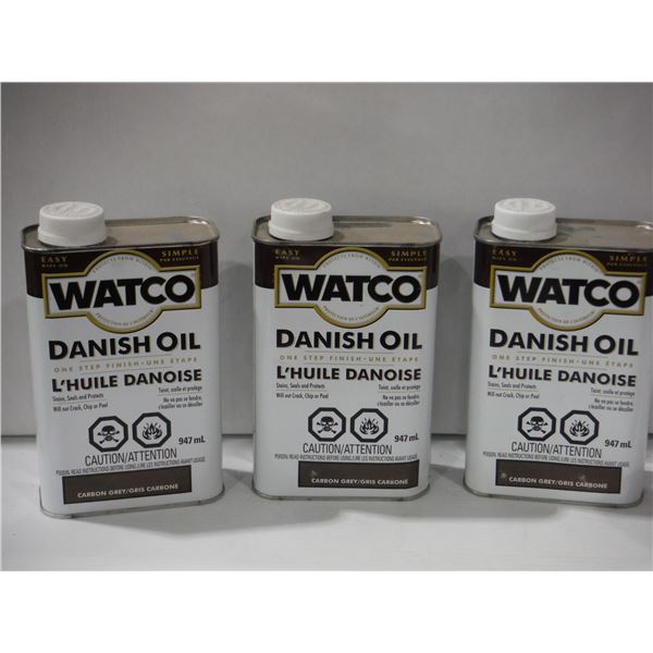 LOT DE 3 HUILES DANOISES WATCO (947ML) GRIS CARBONE