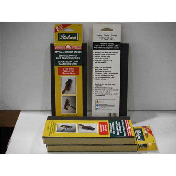 LOT DE 5 ÉPONGES DE PONÇAGE POUR GYPSE DOUBLE FACE RICHARD (GRAIN FIN)