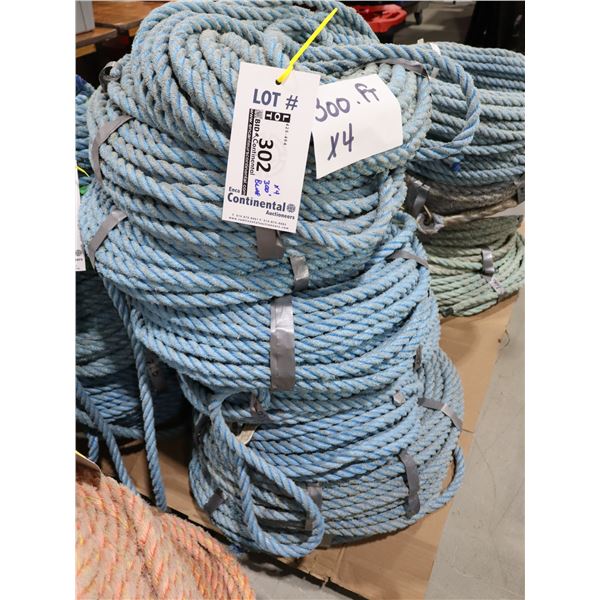 *USAGÉ* CORDE AVEC CROCHET 300' (BLEU)