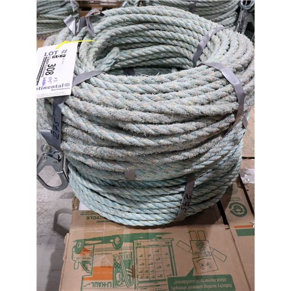 *USAGÉ* CORDE AVEC CROCHET 250' (BLEU)
