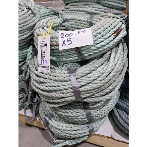*USAGÉ* CORDE AVEC CROCHET 200' (VERT)