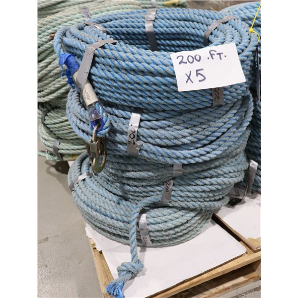 *USAGÉ* CORDE AVEC CROCHET 200' (BLEU)