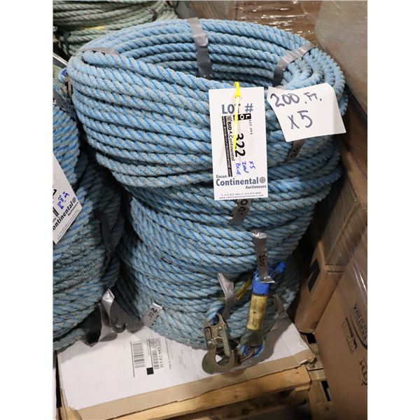 *USAGÉ* CORDE AVEC CROCHET 200' (BLEU)