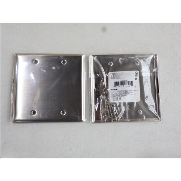 PLAQUE MURALE AVEUGLE 2 CASES LEVITON #84025-40 (INOXYDABLE)
