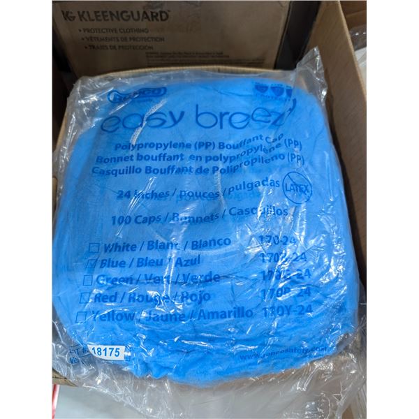 LOT DE 9 (PAQUETS DE 100) CHARLOTTES BOUFFANTES EN POLYPROPYLÈNE 24" BLEU