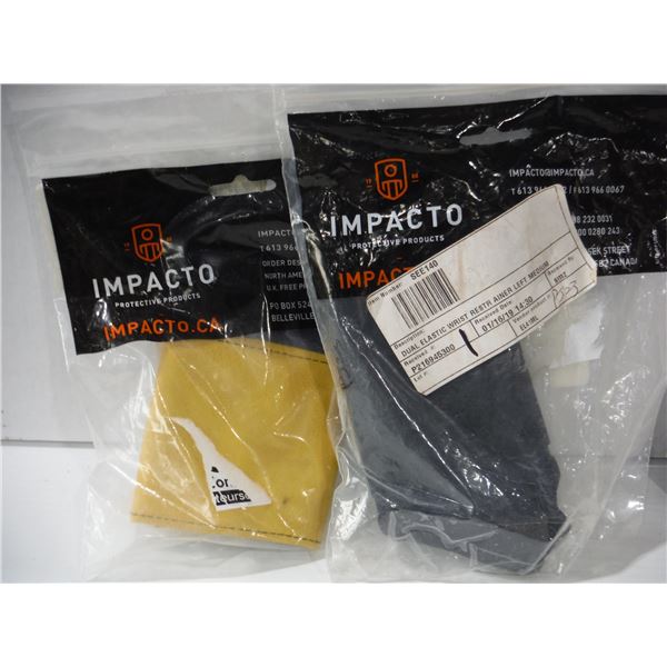 LOT DE 2 PIÈCES IMPACTO À DOUBLE ÉLASTIQUE MAIN GAUCHE GANT DE PROTECTION ET ORTHÈSE DE POIGNET
