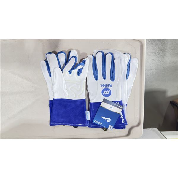 PAIRE DE GANTS DE SOUDAGE MILLER TIG POUCE KEYSTONE MANCHETTE PEAU DE CHÈVRE BLANCHE