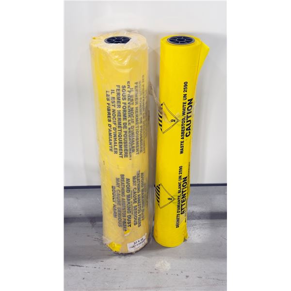 LOT DE SACS À DÉCHETS D'AMIANTE JAUNES 33"X50" (1-1/3 ROULEAU)