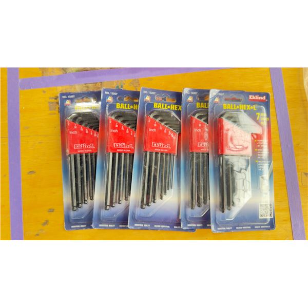 LOT DE 5 JEUX DE CLÉS HEXAGONALES 7 PIÈCES