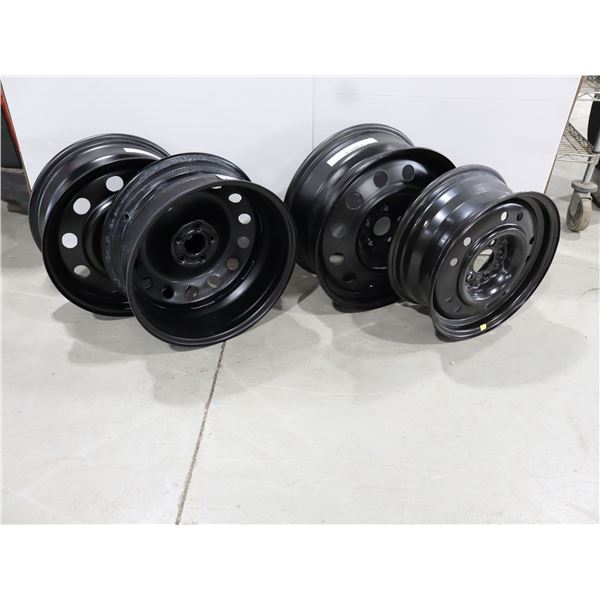 LOT DE 4 JANTES NOIRES ASSORTIES