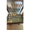 Image 1 : Community Silverplate Flatware Set in Wooden Case