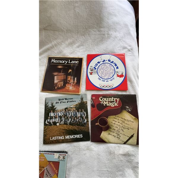 4 Vinyl Records: Memory Lane, Pick-A-Drum, Country Magic, Lasting Memories