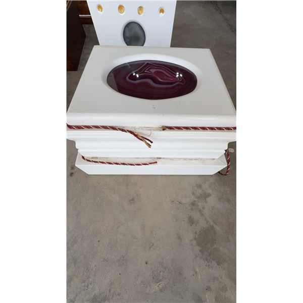 white painted wooden ,urn
