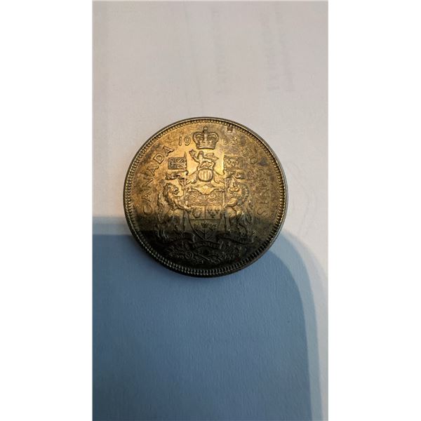 1952 Canada 50 Cents Coin Featuring Queen Elizabeth II
