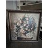 Image 9 : 48x48 Framed Floral Oil On Board Painting Signed Welly