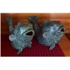 Image 2 : Cast Metal Fish Figurines on Wooden Serving Board