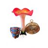 Image 1 : Murano Art Glass Vase, Huichol Beaded Jaguar, Barometer