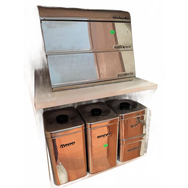 Queenline By Parmalite Chrome Kitchen Canister Set and Dispensers