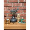 Image 13 : Clay Vase w/ Peacock Foliage Boat Compass Clock Stone Whale Tail, Brass Buddha