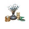 Image 1 : Clay Vase w/ Peacock Foliage Boat Compass Clock Stone Whale Tail, Brass Buddha