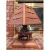 Image 2 : Wood and Stone Fireplace Table Lamp