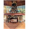 Image 3 : Wood and Stone Fireplace Table Lamp