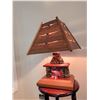 Image 7 : Wood and Stone Fireplace Table Lamp