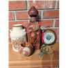 Image 2 : Decorative Lot: Decanter, Ceramic Jug, Pottery Vase, Barometer