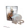 Image 1 : Stained Glass Floral Panel and Frosted Acrylic Ram Sculpture
