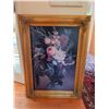 Image 2 : Framed Floral Still Life Oil Print, Gold Gilt Frame, 47x35 Inches