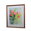 Image 1 : XL Framed Watercolour Painting of Tulips, Signed