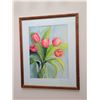 Image 2 : XL Framed Watercolour Painting of Tulips, Signed