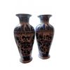 Image 1 : Blue and White Porcelain Vases, 12-Inch Height