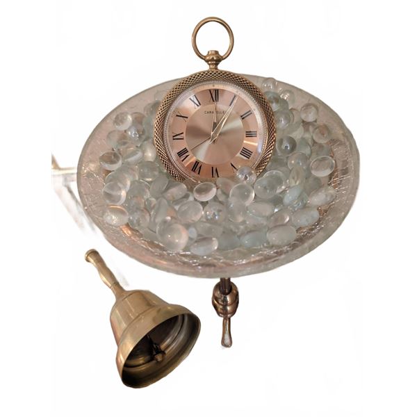 Caravelle Desk Clock With Brass Stand and Bell