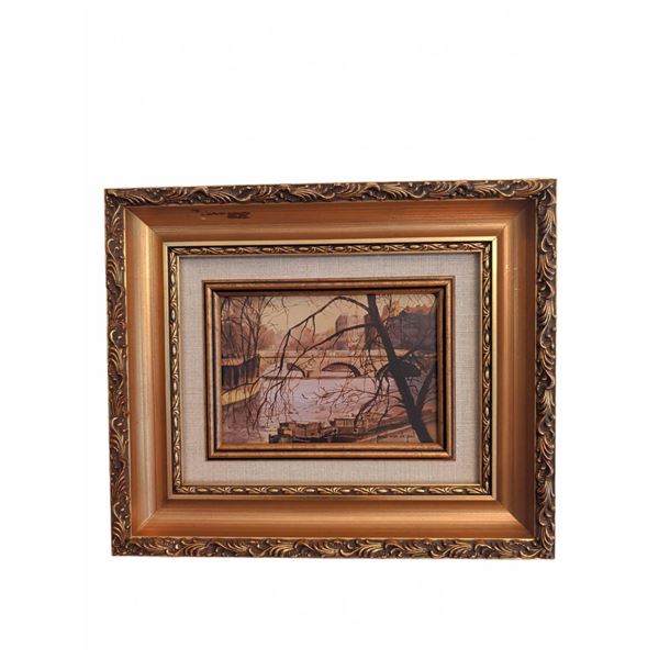 Paul van de Pol Framed Painting of Seine River, Paris