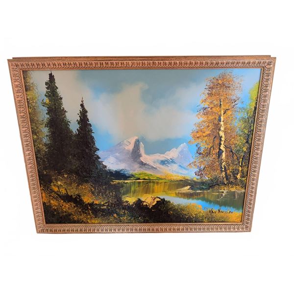 Van Hensen Landscape Oil Painting, Framed, 27" x 21"