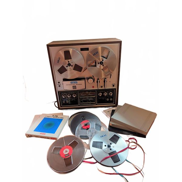 Akai 1730-SS Reel-to-Reel Tape Deck With Tapes and Accessories