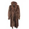 Image 1 : Full Length Brown Mink Fur Coat With Black Lining