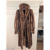 Image 2 : Full Length Brown Mink Fur Coat With Black Lining