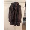 Image 2 : Brown Full-Length Mink Fur Coat With Satin Lining