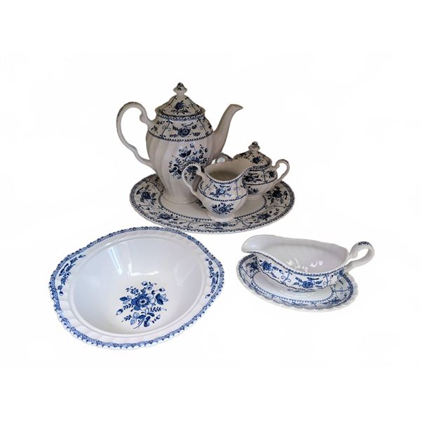 Johnson Bros Indies Blue Ironstone Tea Set and Serveware