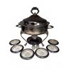 Image 1 : Anchor Hocking Silver-Plated Chafing Dish Set with Coasters and Shakers