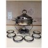 Image 2 : Anchor Hocking Silver-Plated Chafing Dish Set with Coasters and Shakers